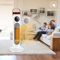 Chauffage d'appoint électrique en céramique PTC 2000W, protection contre la surchauffe, thermostat réglable, design portable autoportant, économe en énergie