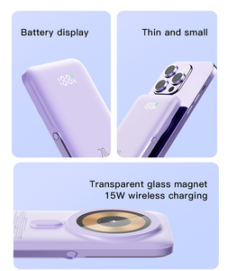 Q15 แบตสำรองแม่เหล็กไร้สาย 10000mAh พร้อมแท่นชาร์จไร้สาย ชาร์จเร็ว หน้าจอ LED พกพาสะดวก สำหรับ <span class=keywords><strong>iPhone</strong></span> - Product Image 5