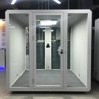 Cosses de bureau acoustiques modernes et écologiques à 4 niveaux Cabine vocale portable amovible Cadre en acier Insonorisé Immeuble de bureaux Extérieur