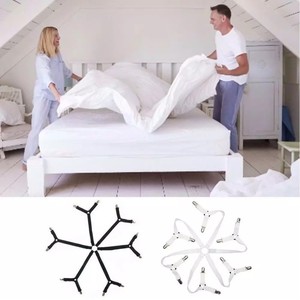 Porte-draps de lit ceinture réglable clips de <span class=keywords><strong>matelas</strong></span> sangles de support 6 voies élastiques entrecroisés vente en gros - Product Image 4