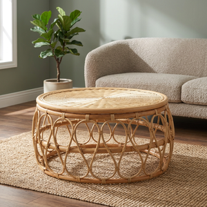 La table basse en rotin Nhat Minh BT83 idéale pour tout salon, design contemporain, artisanat durable - Product Image 3