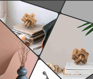 Cadena de Eslabones de Madera, Objeto Decorativo para Mesa de Centro y Estante |   Escultura de Nudo de Madera de Mango Hecha a Mano - Product Image 4