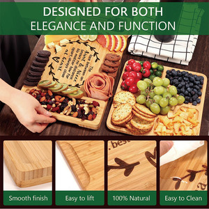 Deli Board bambú tía regalos charcutería de madera cortar picar <span class=keywords><strong>delicatessen</strong></span> cocina queso tablero conjunto - Product Image 3