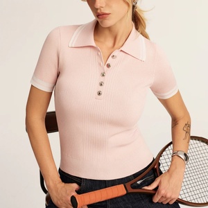 <span class=keywords><strong>Polos</strong></span> <span class=keywords><strong>de</strong></span> <span class=keywords><strong>Mujer</strong></span> Personalizados con Logotipo Bordado, Tejido Acanalado, Corte Ajustado, Manga Corta - Product Image 2