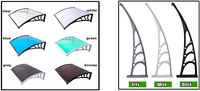 Auvent Abri Kiosque Extérieur en Polycarbonate pour Porte, Fenêtre ou Balcon