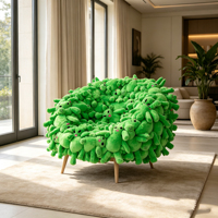 Fauteuil individuel sculptural moderne et créatif en PRV, fauteuil de loisirs en fibre de verre vert pour la décoration de galerie et de maison
