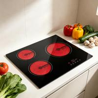 Kompor Keramik Terintegrasi 3 Tungku 5500W Infrared Hob Kontrol Sentuh Timer 99 Menit Pengaman Anak Langsung dari Pabrik