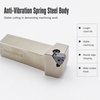 SER CNC Lathe External Threading Tool Holder 16ER Insert Rigid Spring Steel Anti-Vibration Turning Tool Male Thread Cutting Tool