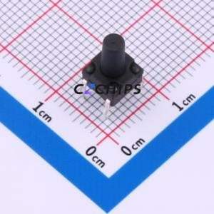 TS017-CBY1EH10.0 Tactile Switch Through hole-4P,6.1x6.1mm Switch Single Pole Single Throw Round Button 1.8N Through Hole - Product Image 1