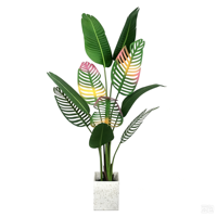 Arbre artificiel en pot de Ravenala en plastique, MOQ flexible, vert tropical classique, idéal pour la maison et l'usage commercial (cafés, magasins de détail)