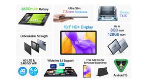 Tablet Ulefone Pad <span class=keywords><strong>Tab</strong></span> <span class=keywords><strong>A10</strong></span> de 10.<span class=keywords><strong>1</strong></span> Pulgadas, 5MP Frontal, 13MP Trasera, Carga Rápida de 18W, 800*1280, 6600mAh, Android 15 - Product Image 6