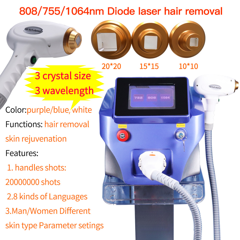1200W Permanent Ice Clear Diode Machine 808 Laser Ipl Hair Removal