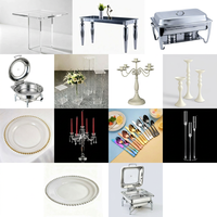 Fournitures de décoration de luxe pour mariages et événements : Tables en acrylique haut de gamme, candélabres élégants et essentiels pour la restauration professionnelle