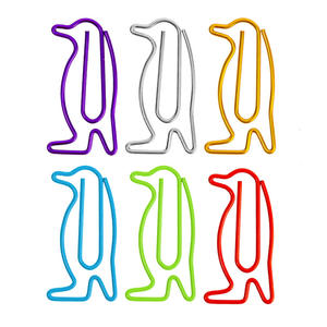 Clips de papier Penguin 50 mm en métal, colorés, en forme d'animaux de dessin animé, pour notes et papiers, fournitures de bureau - Product Image 3