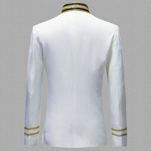 Blazer Brodé Noir Argenté et Blanc Or Grandes Tailles <span class=keywords><strong>Homme</strong></span> pour Scène DJ Chanteurs Nightclub – Veste de Costume Élégante - Product Image 5