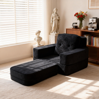 Sofá Cama Plegable de Esponja Convertible, Futón Portátil con Respaldo, Silla Multifuncional para Dormir, Ideal para Apartamentos y Villas, en Forma de L