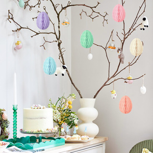 DAMAI <b>Easter</b> Decorations Eggs Hanging <b>Ornaments</b> Paper Honeycomb Eggs Magnetic Tree Decorations for <b>Easter</b> Basket Party Supplies - Product Image 3