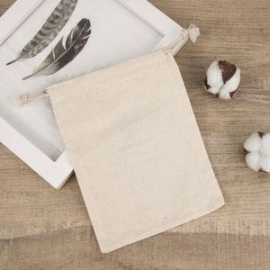 Sacs en coton biologique blancs recyclables avec logo personnalisé et cordon de serrage, sacs pour oreillers et literie, taille personnalisable - Product Image 3