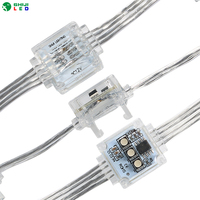 SHIJI Réseau de pixels personnalisable 18 mm, LED RGB 12V pour extérieur, étanche IP67, UCS5603, programmable, lumières ponctuelles chaudes pour parcs à thème