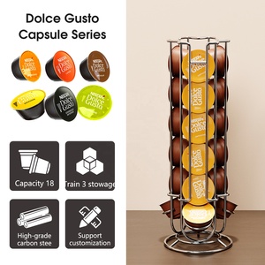 Soporte Metálico para 18 Cápsulas <span class=keywords><strong>de</strong></span> Café, Torre Giratoria <span class=keywords><strong>de</strong></span> Tres Niveles para <span class=keywords><strong>Dolce</strong></span> <span class=keywords><strong>Gusto</strong></span>, Organizador <span class=keywords><strong>de</strong></span> Mesa para Café, Vajilla y Utensilios - Product Image 2