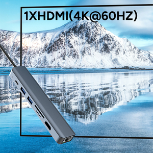 Hub <span class=keywords><strong>USB</strong></span> 3.0 <span class=keywords><strong>HDMI</strong></span> <span class=keywords><strong>7</strong></span> in 1, <span class=keywords><strong>HDMI</strong></span> <span class=keywords><strong>USB</strong></span> 1000 Hub RJ45 100 M Tipe C PD 3.0 W stasiun Dok <span class=keywords><strong>USB</strong></span> 5Gbps TF SD <span class=keywords><strong>USB</strong></span> Hub disesuaikan untuk game komputer Laptop - Product Image 3