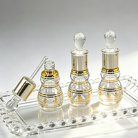 Flacon de parfum de luxe 6ml/12ml en verre en forme de gourde, électroplaqué, gravé, estampage à chaud, flacon vide pour le Moyen-Orient