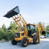 Hengwang 8.4 Ton Diesel Motor Wheel Loader Backhoe Loader Gaya Pemecah Tanah Berkekuatan Tinggi Profesional Sekop Depan Pompa Kawasaki Rendah