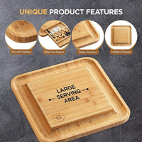 Plateau à fromages personnalisé en bambou avec tiroir à couverts, plateau à charcuterie gravé sur mesure pour cadeaux de mariage et de pendaison de crémaillère