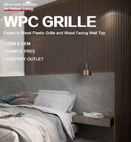 Panel de Pared de PVC con Diseño de Madera, Panel de Pared Acordonado para Decoración de Interiores, Panel de Pared Compuesto WPC