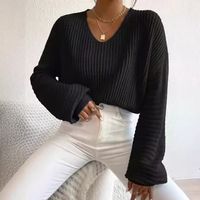 Pull décontracté en tricot plat vintage pour femmes, coupe ample, avec découpes