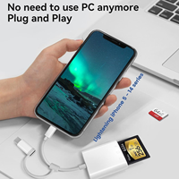 Adaptador de Carga y Lector de Tarjetas de Memoria SD 3 en 1 OTG de Alta Velocidad con Doble Conector para iPhone