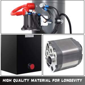 Unidad de Potencia Hidráulica con Tanque de Aceite de Hierro de 10 Cuartos, Motor de 12V CC, Bomba de Doble Acción de Alto Rendimiento para Elevación de Coches y Remolques Volcadores - Product Image 3