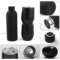 Gobelet isolé étanche de haute qualité de 550ml avec couvercle coffret cadeau thermos isolé en acier inoxydable avec couvercle 3 pièces bouteille d'eau