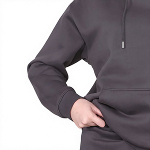 Wholesale Custom Clothing Winter Solid Canvas Cotton Blend <b>Women</b> Hoodie and <b>Shorts</b> Set Latest Design - Product Image 5