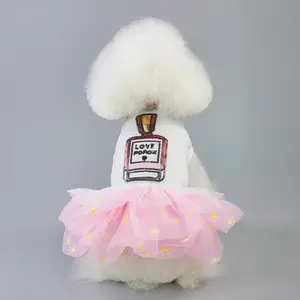 Оптовая продажа, парфюмерный флакон, дизайнерская одежда для щенков, платье для собаки