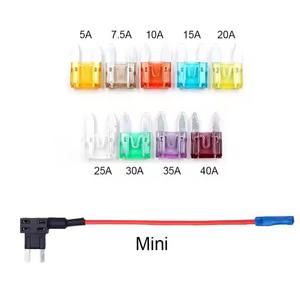 Adaptateur de fusible pour voiture 12V 24V 32V, prise de fusible pour voitures, camions, bateaux, 10A 15A 20A, porte-fusible en ligne à lame - Product Image 4