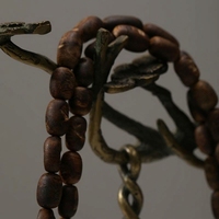 Bracelet en perles d'agarwood naturel, perles en bois brun, matériau ancien, bijou aromatique, accessoire unisexe de collection