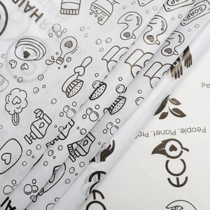 Papel de Seda para Envolver con Impresión de Logotipo Personalizado en Rosa, Blanco y Negro, para Ropa, Zapatos, Camisetas, Vino - Product Image 1