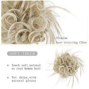HMD Chignon désordonné, pièce de cheveux, extension de cheveux, queue de cheval avec élastique, extensions de chignon, postiche en cheveux synthétiques - Product Image 3