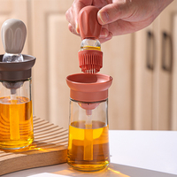 Bouteille Distributrice d'Huile d'Olive en Promotion avec Brosse de Barbecue, Récipient de Stockage et Distributeur d'Huile, et Brosse à Badigeonner en Silicone