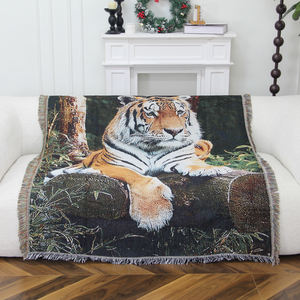 Pabrik grosir cepat kustom Dekorasi Rumah Jacquard tenun permadani desain kustom Warp permadani selimut - Product Image 2