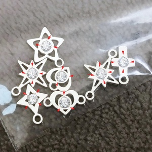 S925 Sterling Silver Micro Paved Zircon Khác Nhau Chéo/Trái Tim/Sao Quyến Rũ Mặt Dây Chuyền Với Đơn/Đôi Vòng Đối Với Tự Làm Đồ Trang Sức Làm - Product Image 5