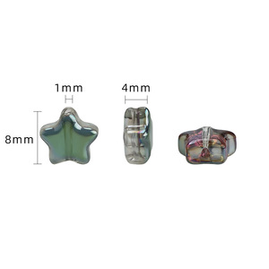 Perles en verre cristal en forme d'étoile de 8 mm, vente en gros, pour bijoux, boucles d'oreilles, pendentifs, breloques DIY, cadeaux de Noël - Product Image 2