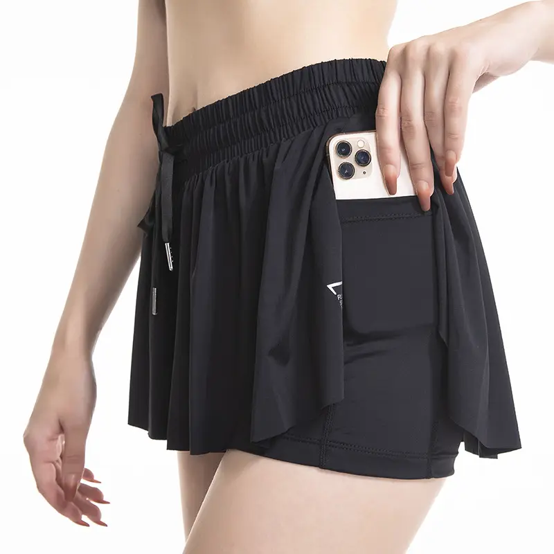 High quality custom active wear sports running tennis skirt shorts for girls women