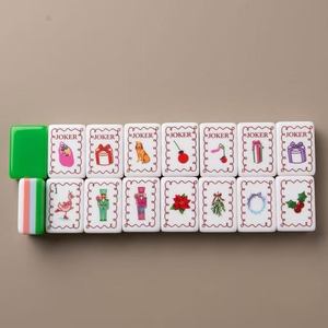 Venta al por mayor en stock: Juego de fichas de Mahjong de Navidad americano de lujo, personalizadas, grabadas, de acrílico 160/166 - Product Image 5