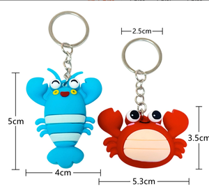 Porte-clés 3D réaliste <span class=keywords><strong>Crabe</strong></span> & Homard style dessin animé - Matériau souple, accessoire tendance pour sacs et téléphones, <span class=keywords><strong>prix</strong></span> <span class=keywords><strong>de</strong></span> machine à griffes, souvenir, cadeau - Product Image 6