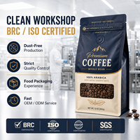 Sacs d'emballage pour grains de café imprimés sur mesure avec valve unidirectionnelle, fermeture éclair, haute barrière, qualité alimentaire, OEM ODM