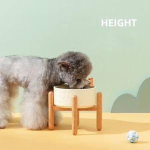 Gamelle double pour chat et chien, peinte à la main, surélevée, anti-renversement, protection du cou, forme arrondie, durable, pour usage alimentaire, vente en gros - Product Image 4