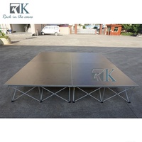 Plateforme de scène pliable en aluminium Spider Riser rectangulaire 1,22 m x 1,22 m argent, installation rapide, structure de scène