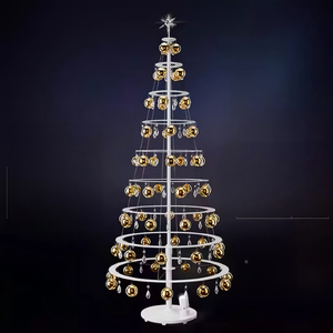 Lumière <span class=keywords><strong>de</strong></span> projection LED en spirale pour arbre <span class=keywords><strong>de</strong></span> Noël sur mesure, pliable, en métal <span class=keywords><strong>de</strong></span> haute qualité, pour décoration intérieure <span class=keywords><strong>de</strong></span> centres commerciaux et événements, OEM/ODM - Product Image 1